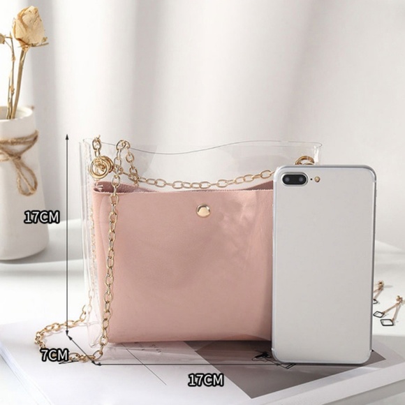 2 in 1 Transparent Clear Bag Crossbody - Picture 4 of 8